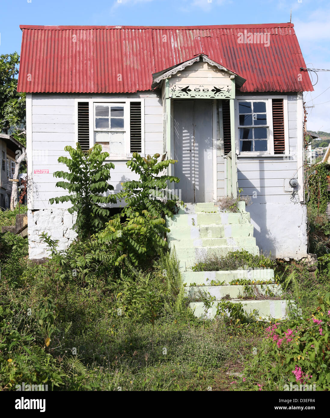 KINGSTOWN, ST. VINCENT, TRADITIONELLES HAUS Stockfoto