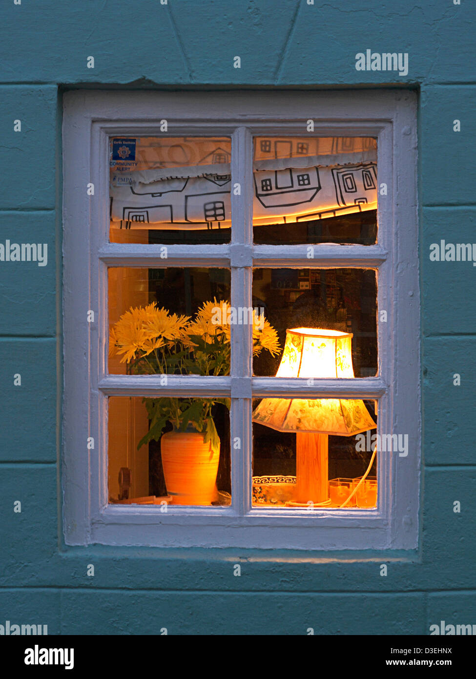 Beleuchtete Fenster Irland Stockfoto