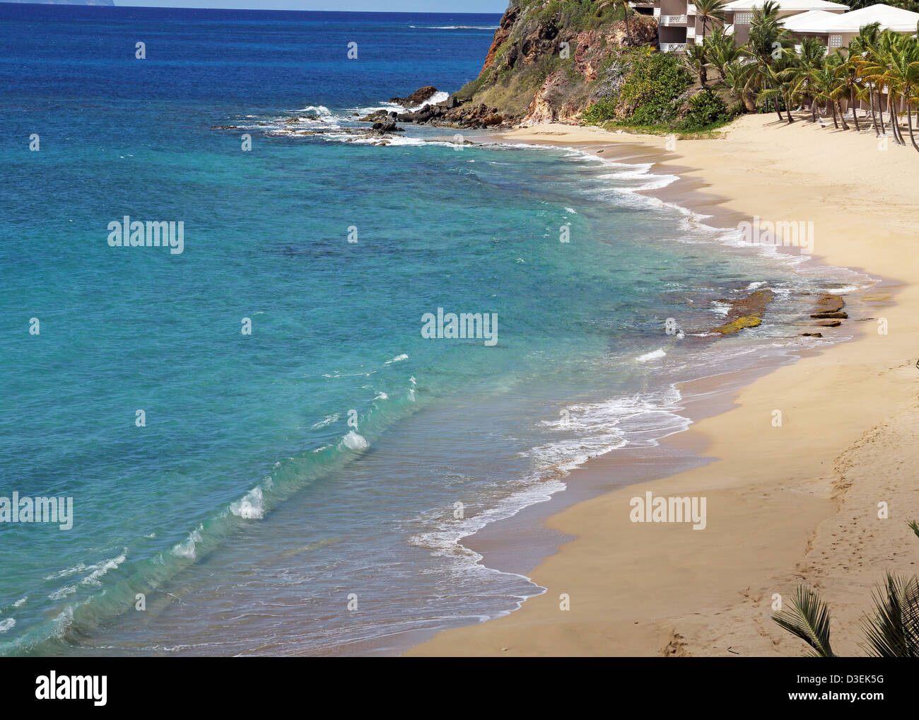 CURTAIN BLUFF BEACH, ANTIGUA Stockfoto