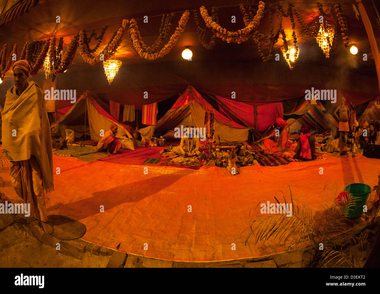Juna Akhara, Maha Kumbh Mela, Allahabad, Indien Stockfoto