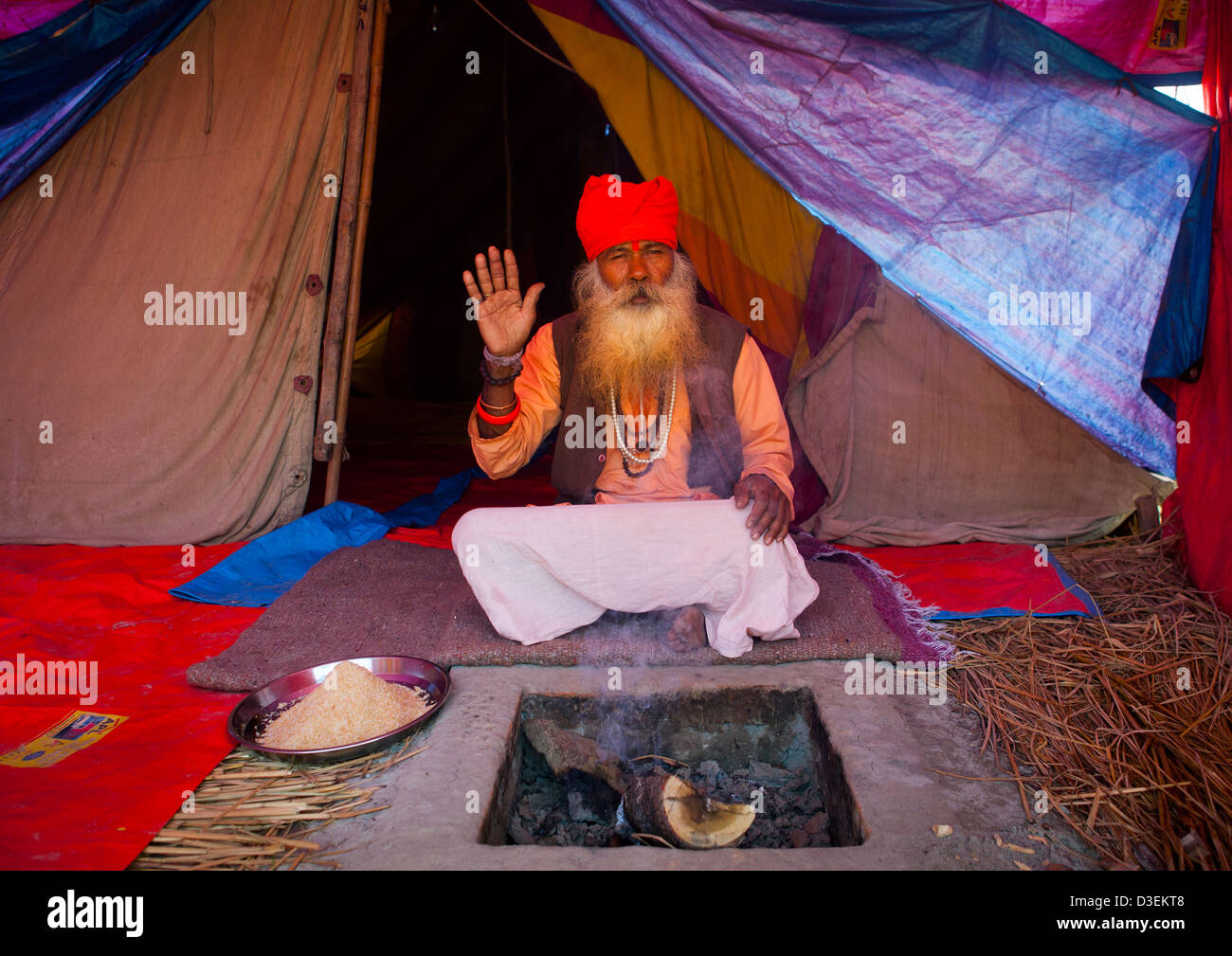 Sadhu In Juna Akhara, Maha Kumbh Mela, Allahabad, Indien Stockfoto