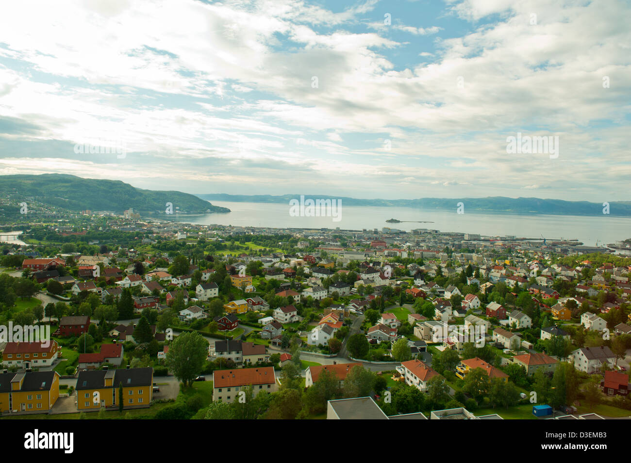 Blick auf die Stadt überragt die Stadt Trondheim Stockfoto