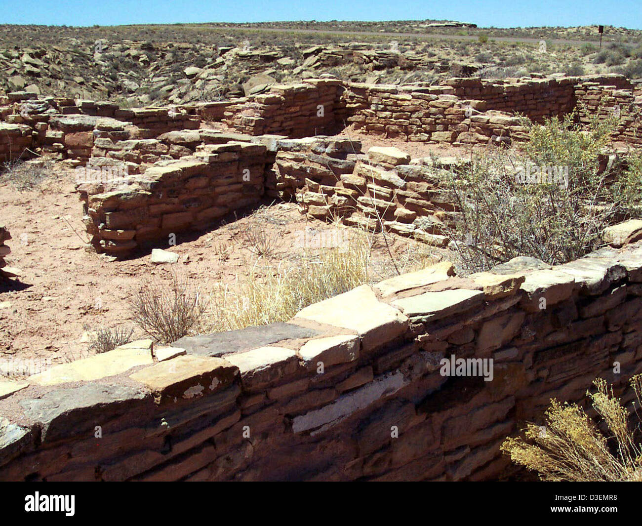 Petrified Forest Nationalpark Puerco Pueblo Zimmer Block Stockfoto