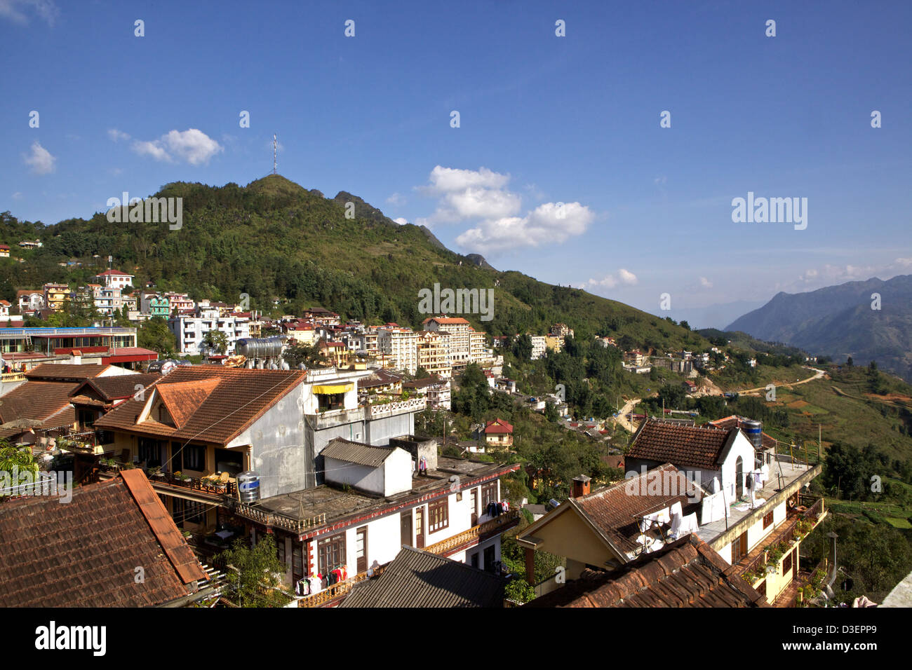 Ansicht von Sapa Stadt Lao Cai, Vietnam Stockfoto