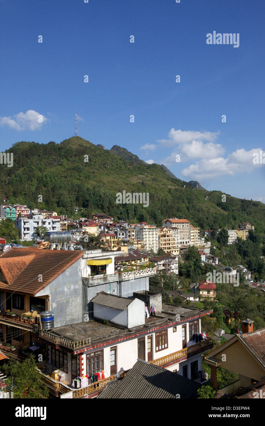 Ansicht von Sapa Stadt Lao Cai, Provinz, Vietnam Stockfoto