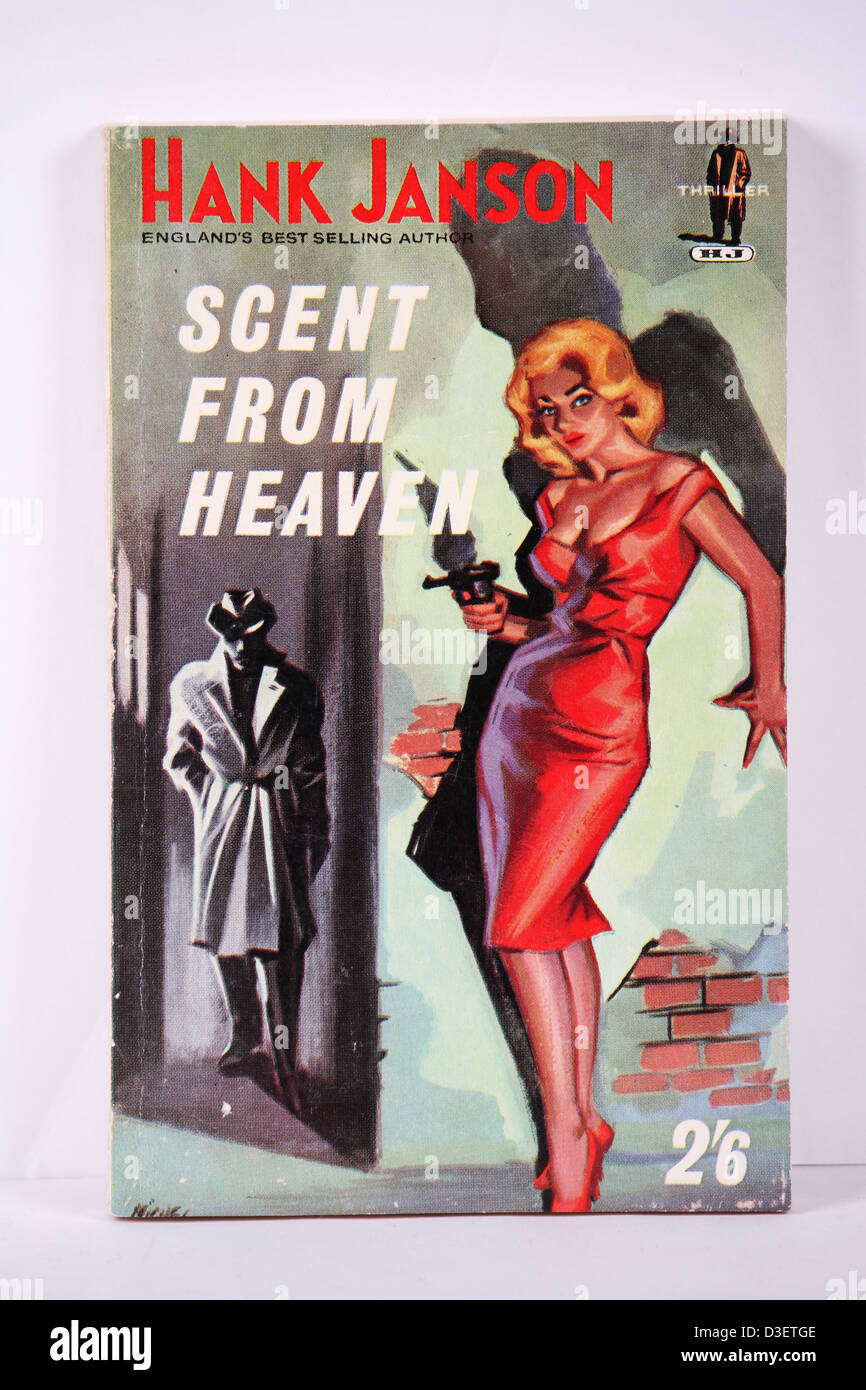 Pulp Fiction brav Artwork der 1950er Jahre Hank Janson Bucheinband Stockfoto