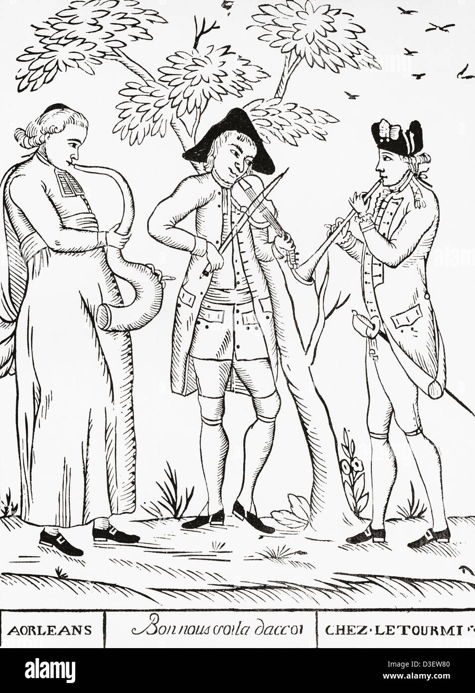 Die Wiedervereinigung der drei französischen Aufträge, Klerus, der Adel und die Arbeiter im 18. Jahrhundert. Stockfoto