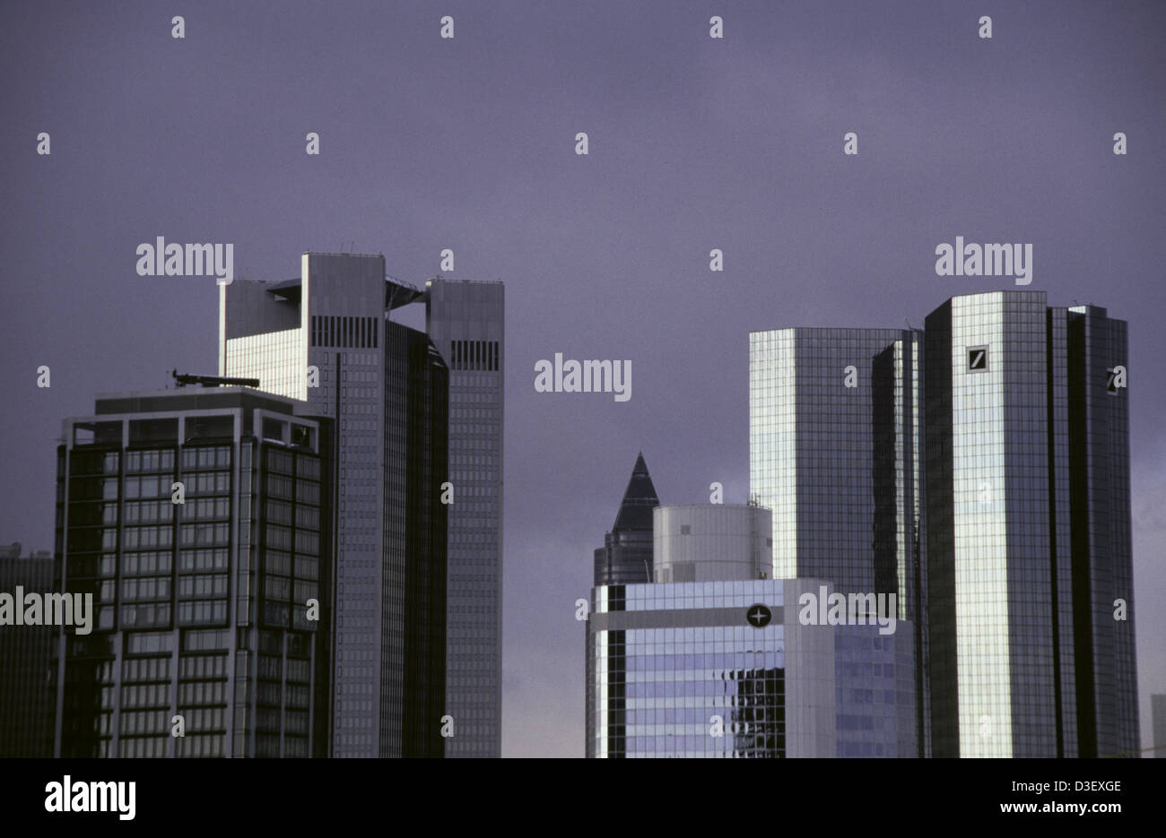 Deutschland, Frankfurt/Main, Architektur, Skyline, Banken, Trianon, Messeturm, Citibank, Deutsche Bank Stockfoto