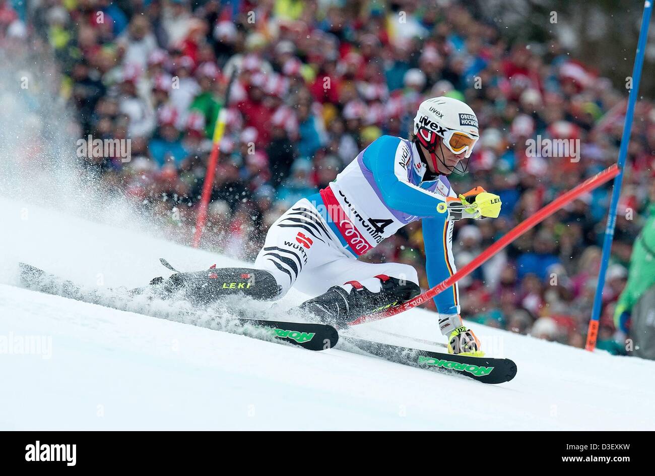 Schladming, Österreich. 17. Februar 2013. FIS Alpine Ski-WM 2013 Männer Slalom Fritz Dopfer ger Stockfoto