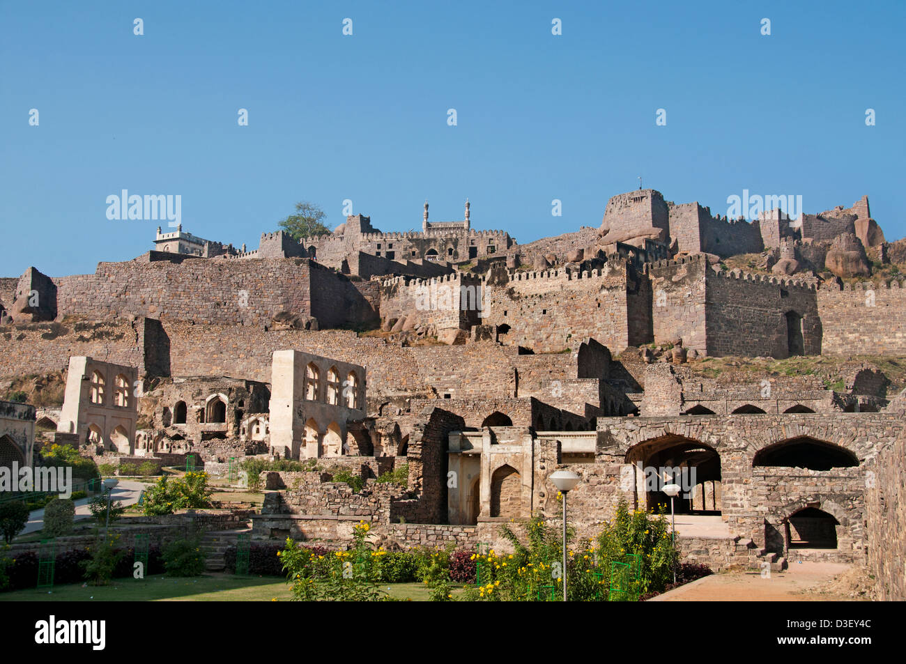 Golkonda Fort ruiniert Hauptstadt des alten Königreichs von Golkonda 1518 – 1687 Hyderabad Indien Andhra Pradesh Stockfoto