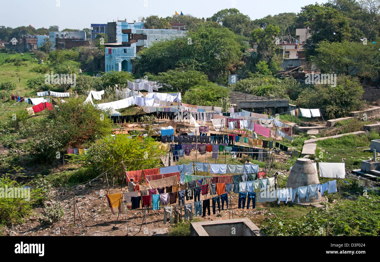 Wäsche-Musi-Flussufer Hyderabad Indien Andhra Pradesh Stockfoto