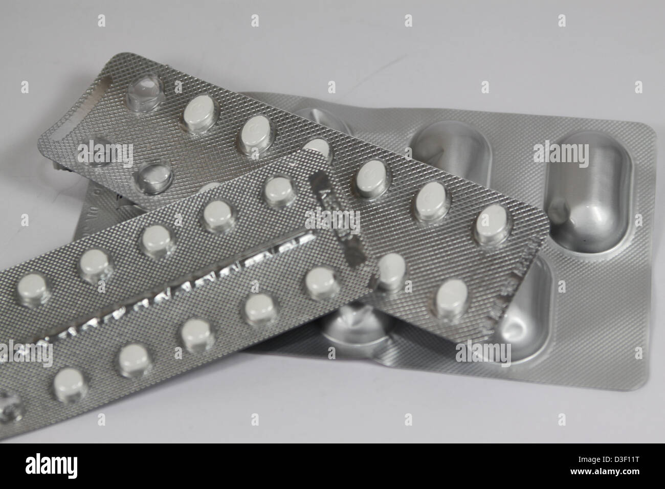 Blister-Packungen mit medizinischen Tabletten Stockfoto