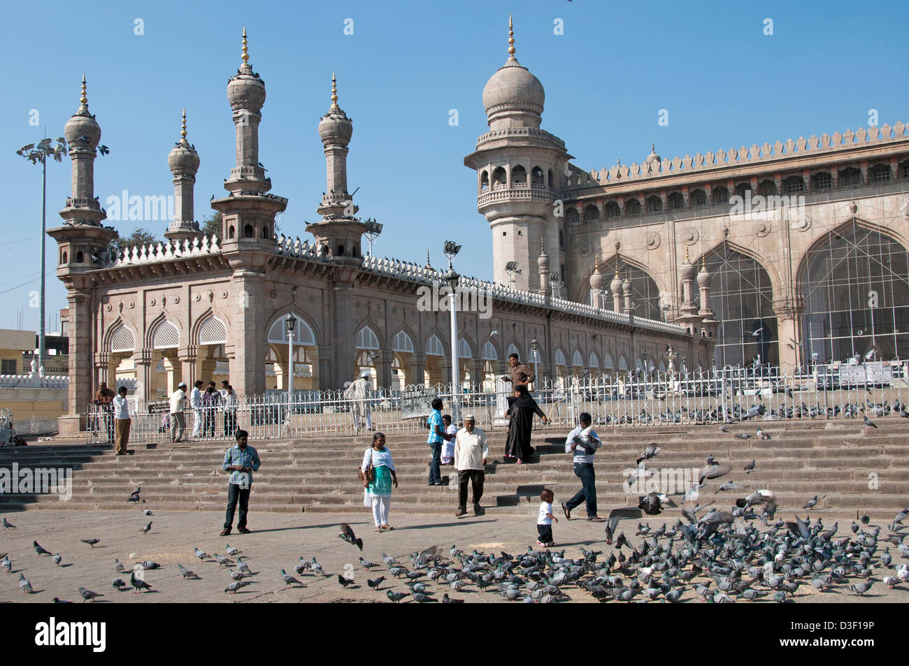 Mekka-Moschee in der Nähe von Charminar Hyderabad Indien Andhra Pradesh Stockfoto