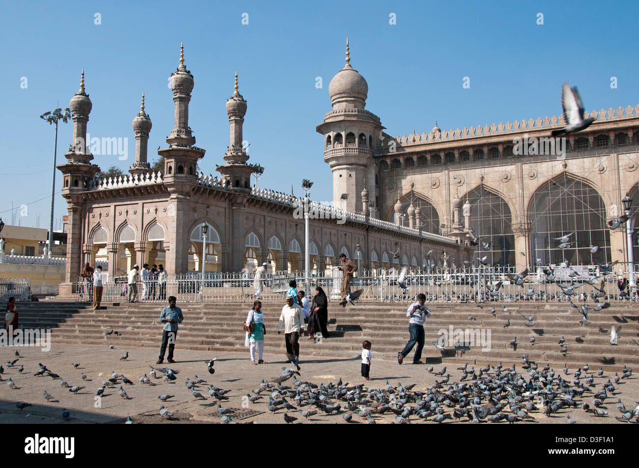 Mekka-Moschee in der Nähe von Charminar Hyderabad Indien Andhra Pradesh Stockfoto