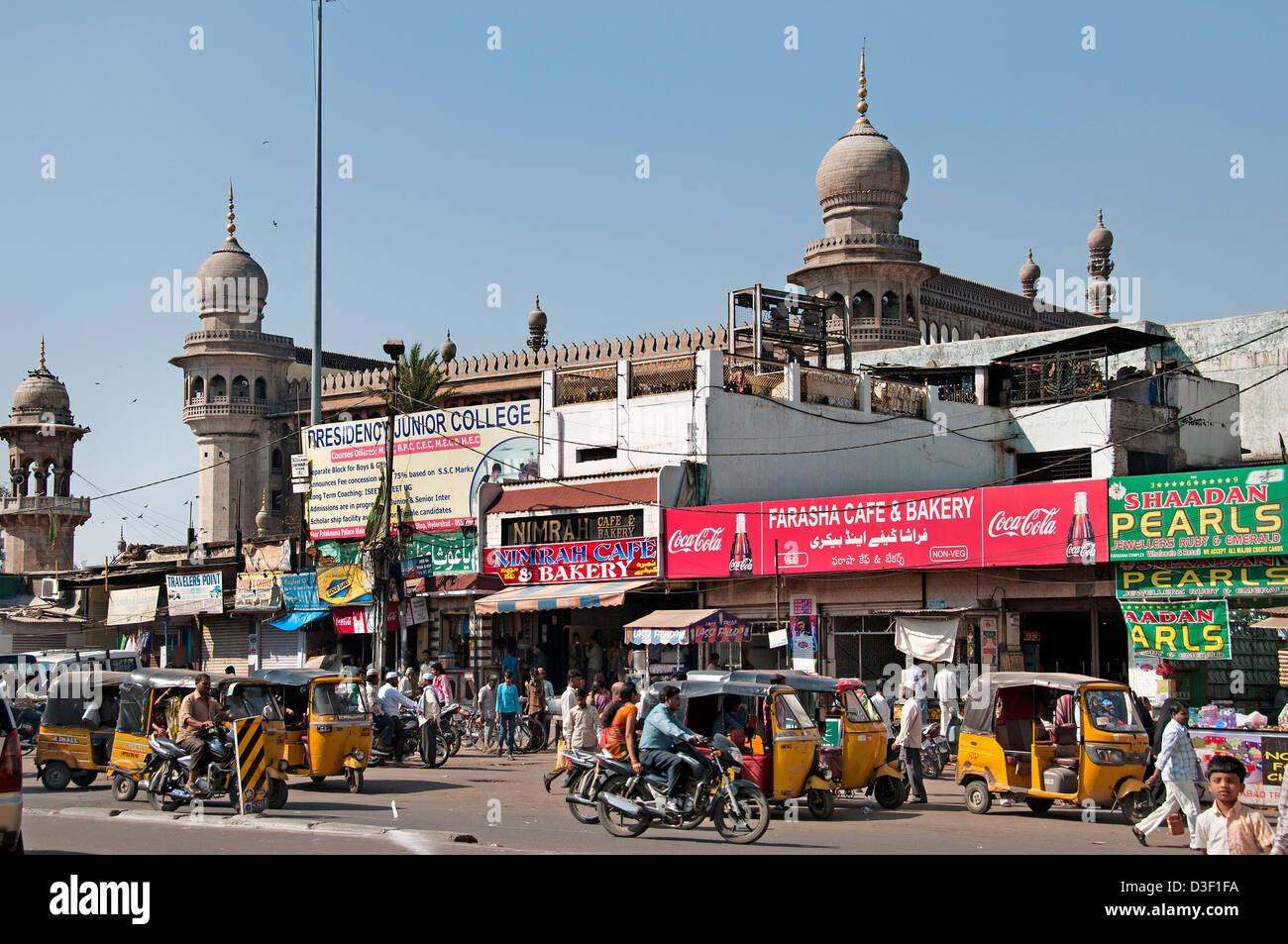 Perlen Perlen Shop Juwelier Hyderabad Andhra Pradesh Indien Laad Basar Mekka-Moschee Stockfoto