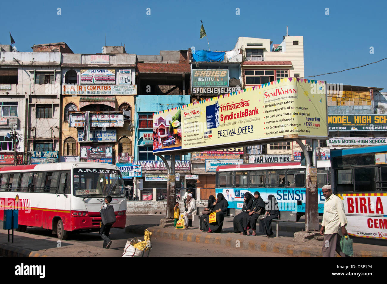 Öffentlichen Verkehr Indien Hyderabad Busbahnhof Stockfoto