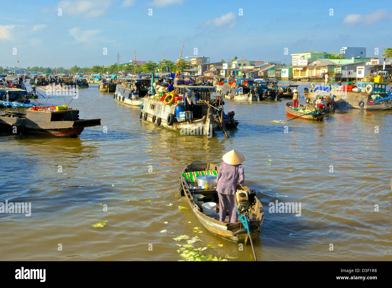 Schwimmenden Markt Mekong-Delta, Stockfoto