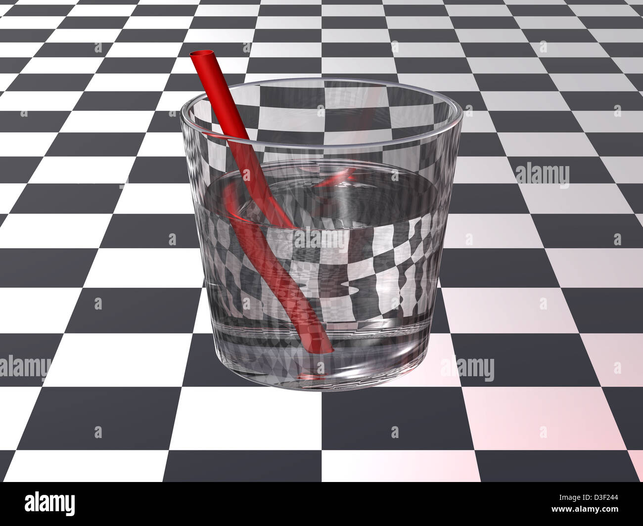 computergenerierte Darstellung der Brechung des Lichts Stockfoto
