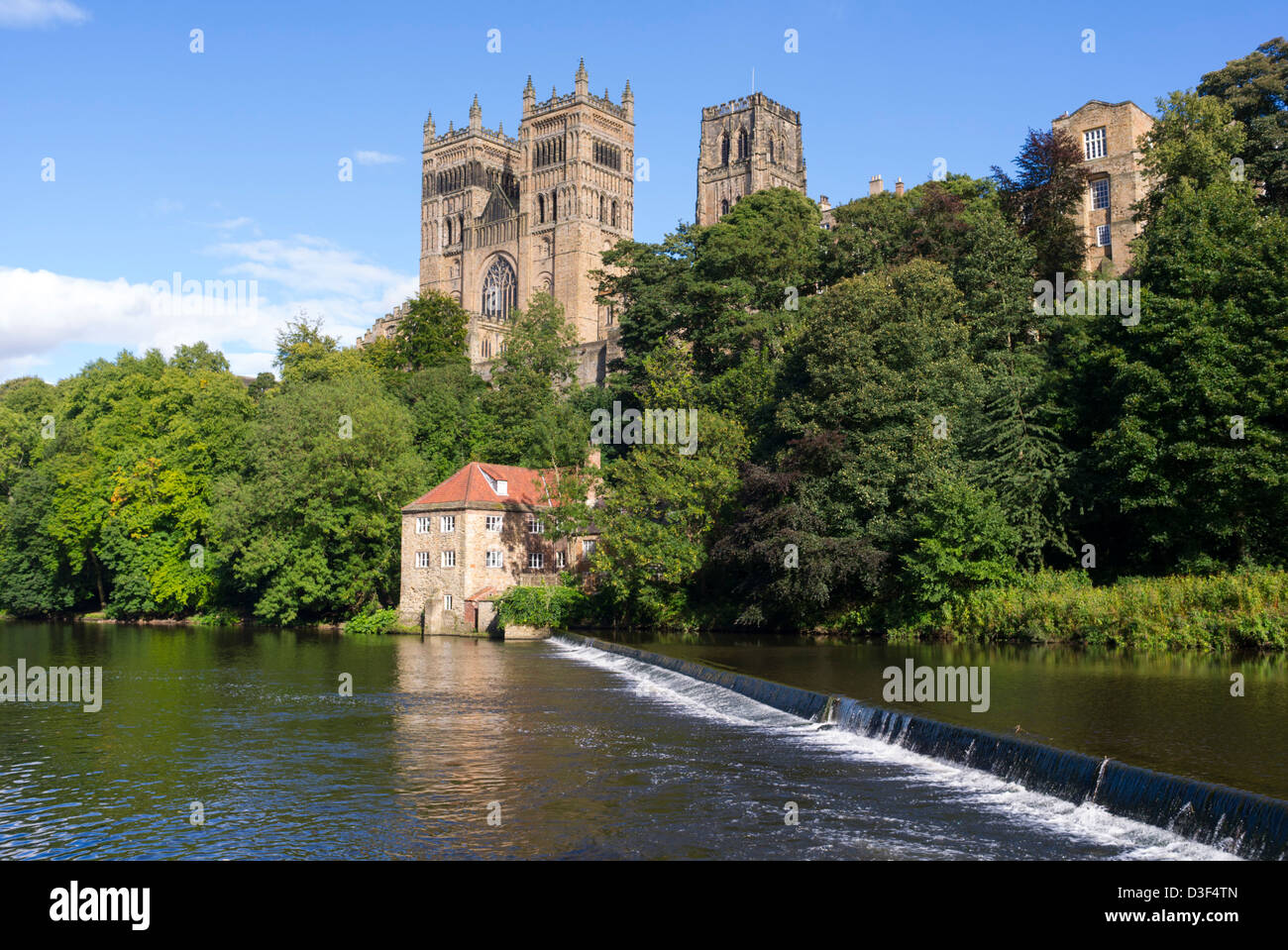 Kathedrale von Durham und den Fluss zu tragen, Durham, England Stockfoto