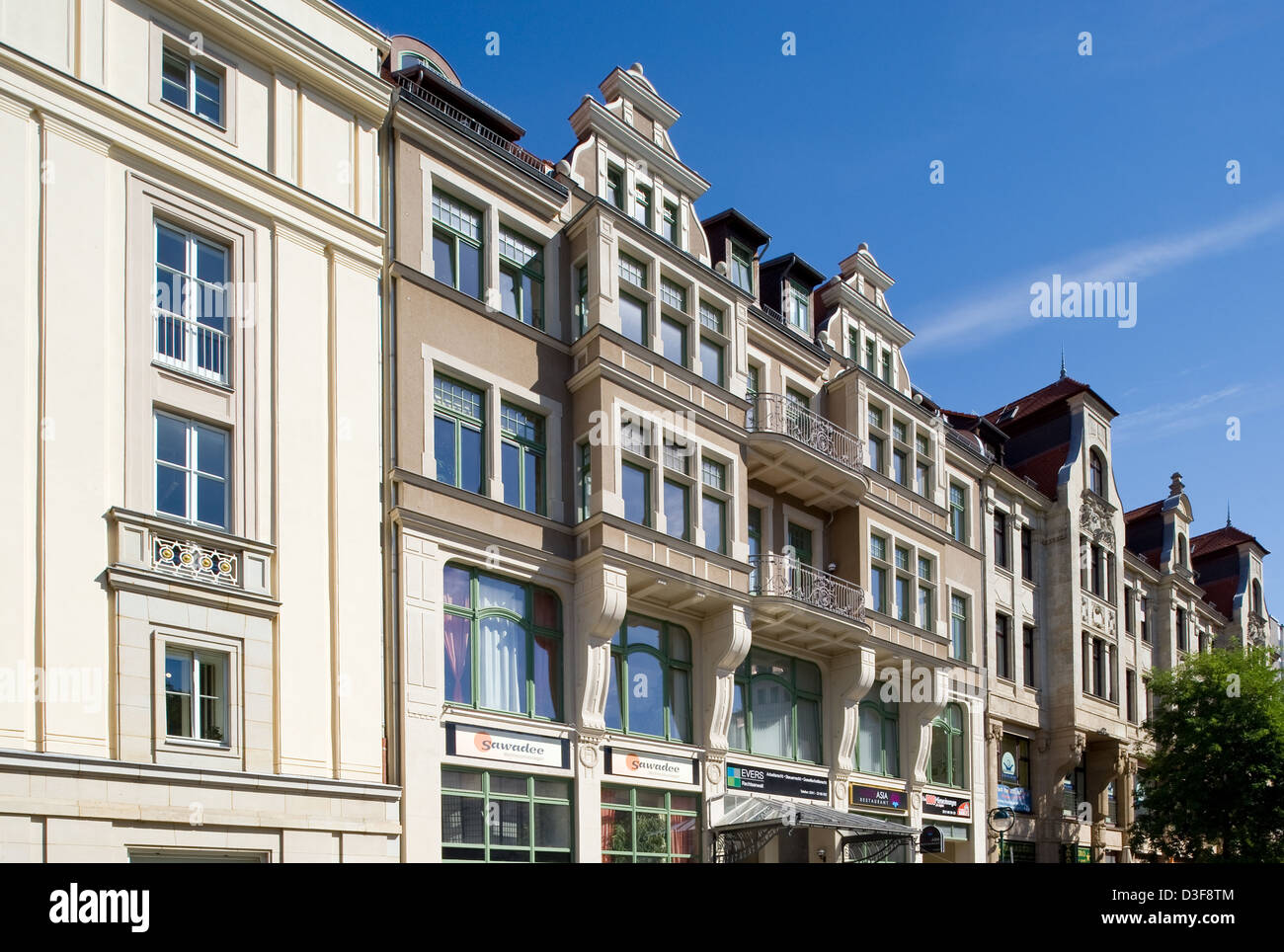 Leipzig, Deutschland, in der renovierten Wilhelminian Waldstraße Bezirk Leipzig Stockfoto