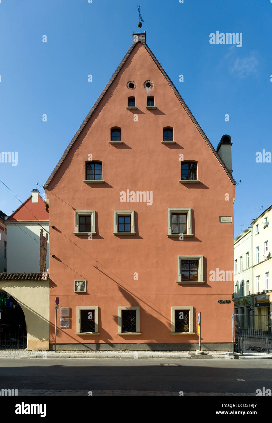 Wroclaw (Breslau), Polen, die renovierten Gebaeudeteil Stare Jatki Stockfoto