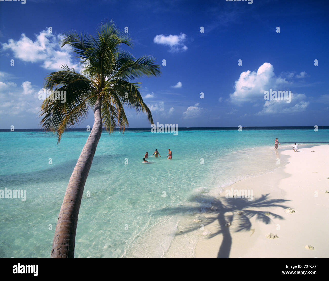Republik der Malediven, Kaafu Atoll, Thulhaagiri Insel Strand Landschaft Stockfoto