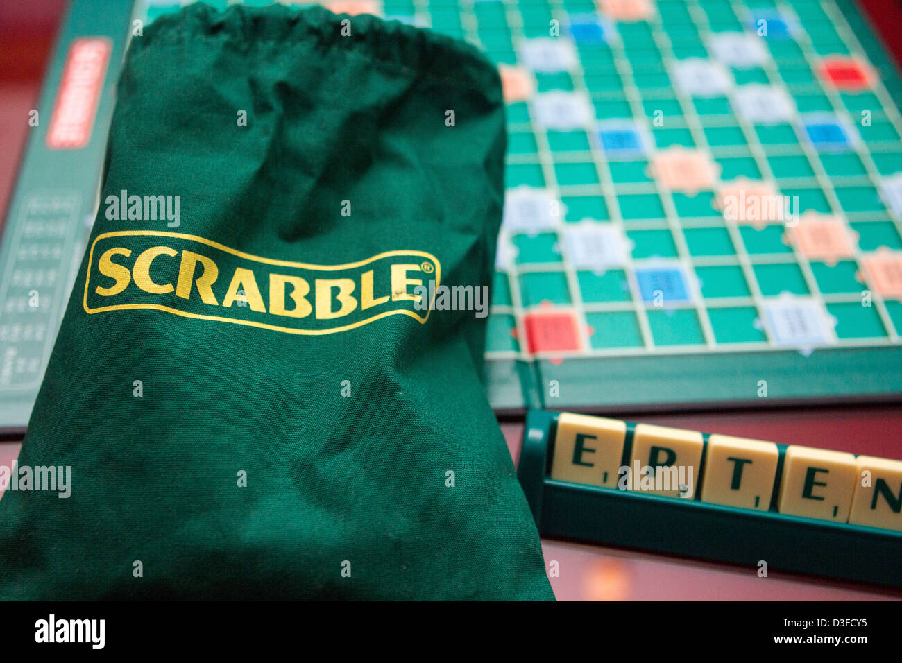 Scrabble-Brett Stockfoto