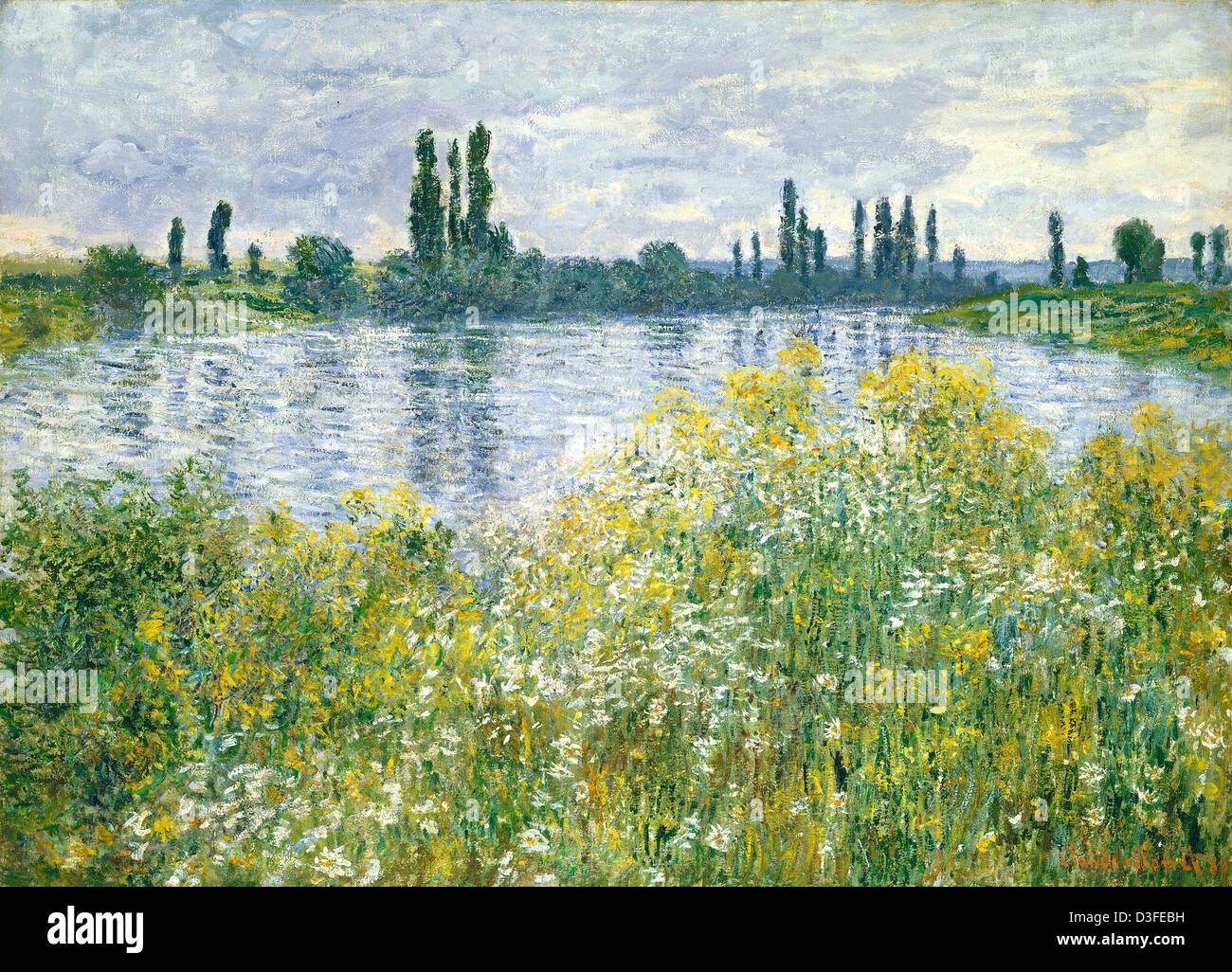 Claude Monet, die Ufer der Seine, Vétheuil, French, 1840-1926, 1880, Öl auf Leinwand Stockfoto