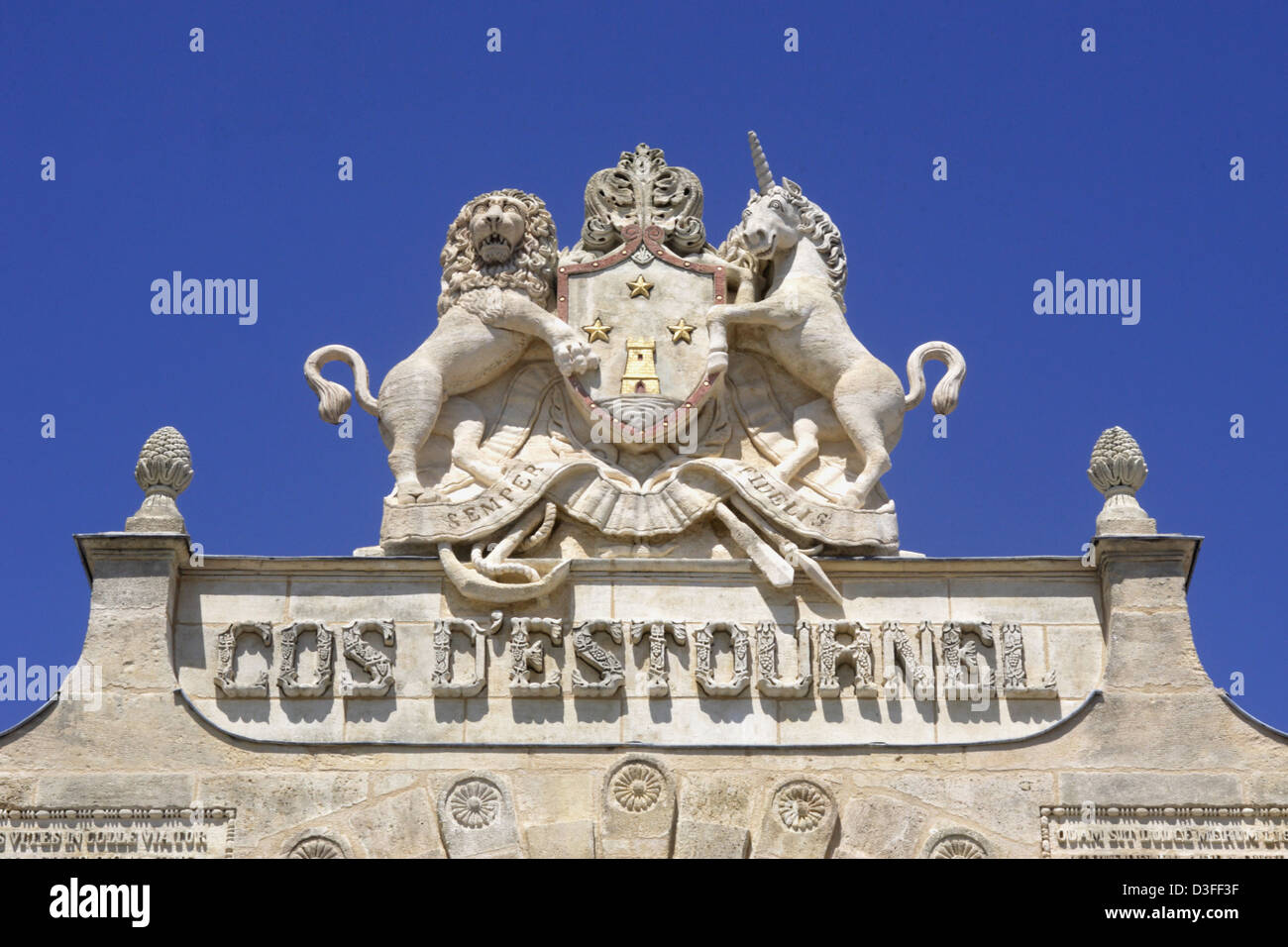 Saint-Estèphe, Frankreich, Chateau Cos Estournel Stockfoto