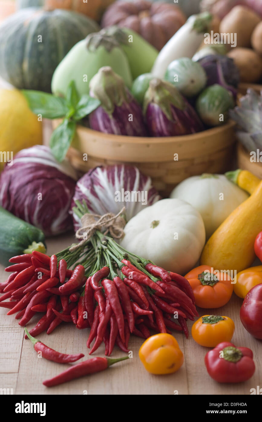 Verschiedene bunte Gemüse Stockfoto