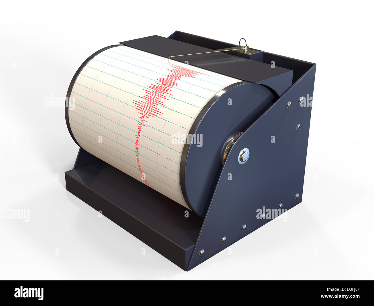 Seismograph Instrument Aufnahme Bodenbewegung bei Erdbeben Stockfoto