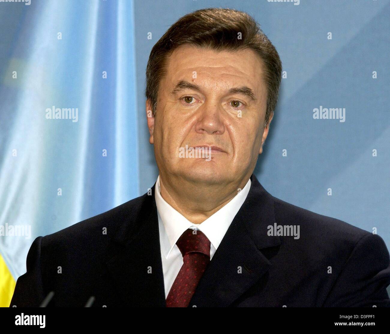 (Dpa) - im Bild die ukrainische Premierminister Viktor Yanukovich während seines Besuchs in Berlin, 9. April 2003. Stockfoto