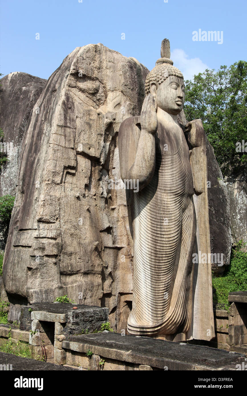 Avukana stehende Buddha-Statue Stockfoto