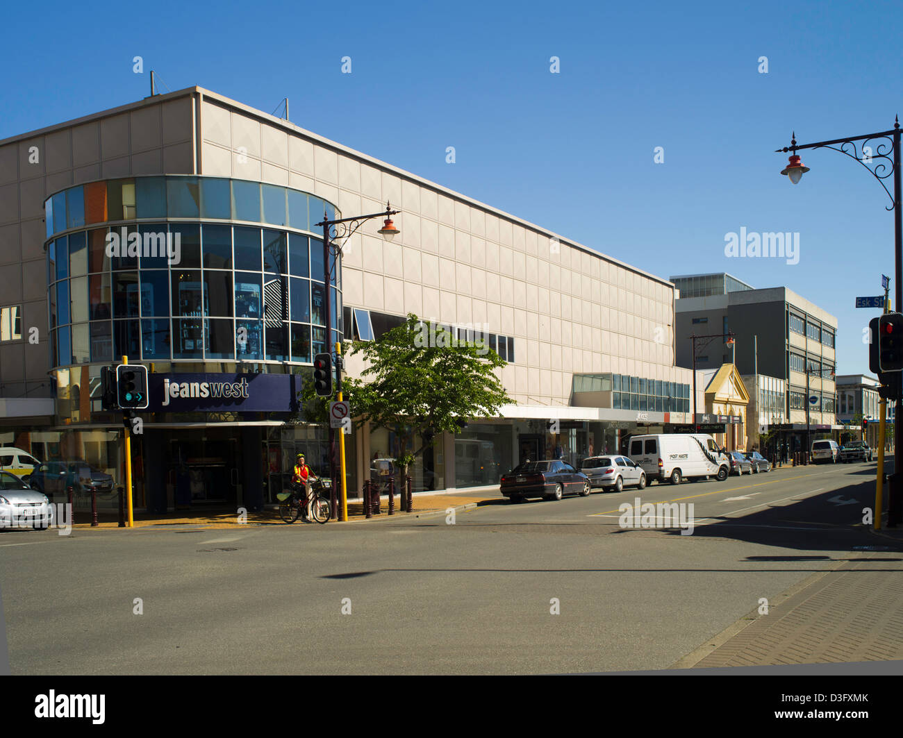 An der Ecke von Kelvin und Esk Straßen, Invercargill, Neuseeland Stockfoto