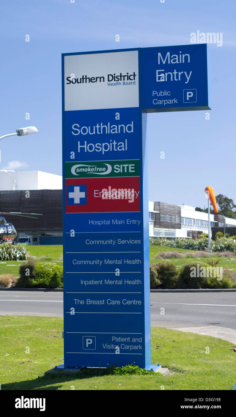 Southland Krankenhaus, Invercargill New Zealand Stockfoto