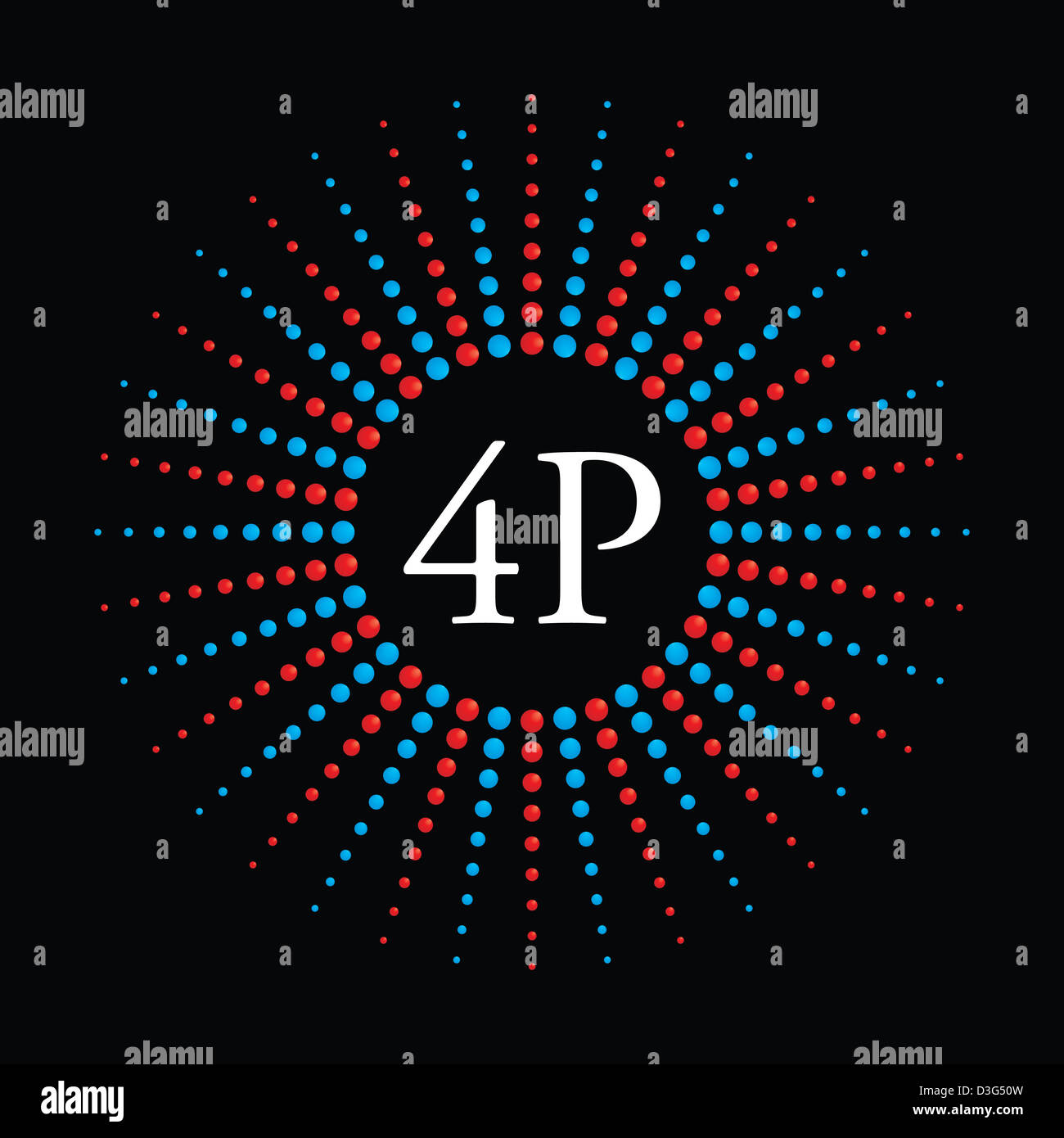 spezielle marketing-Mix mit gepunkteten design Stockfoto