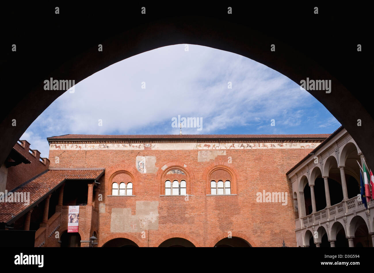 Broletto (altes Rathaus), Novara, Piemont, Italien Stockfoto