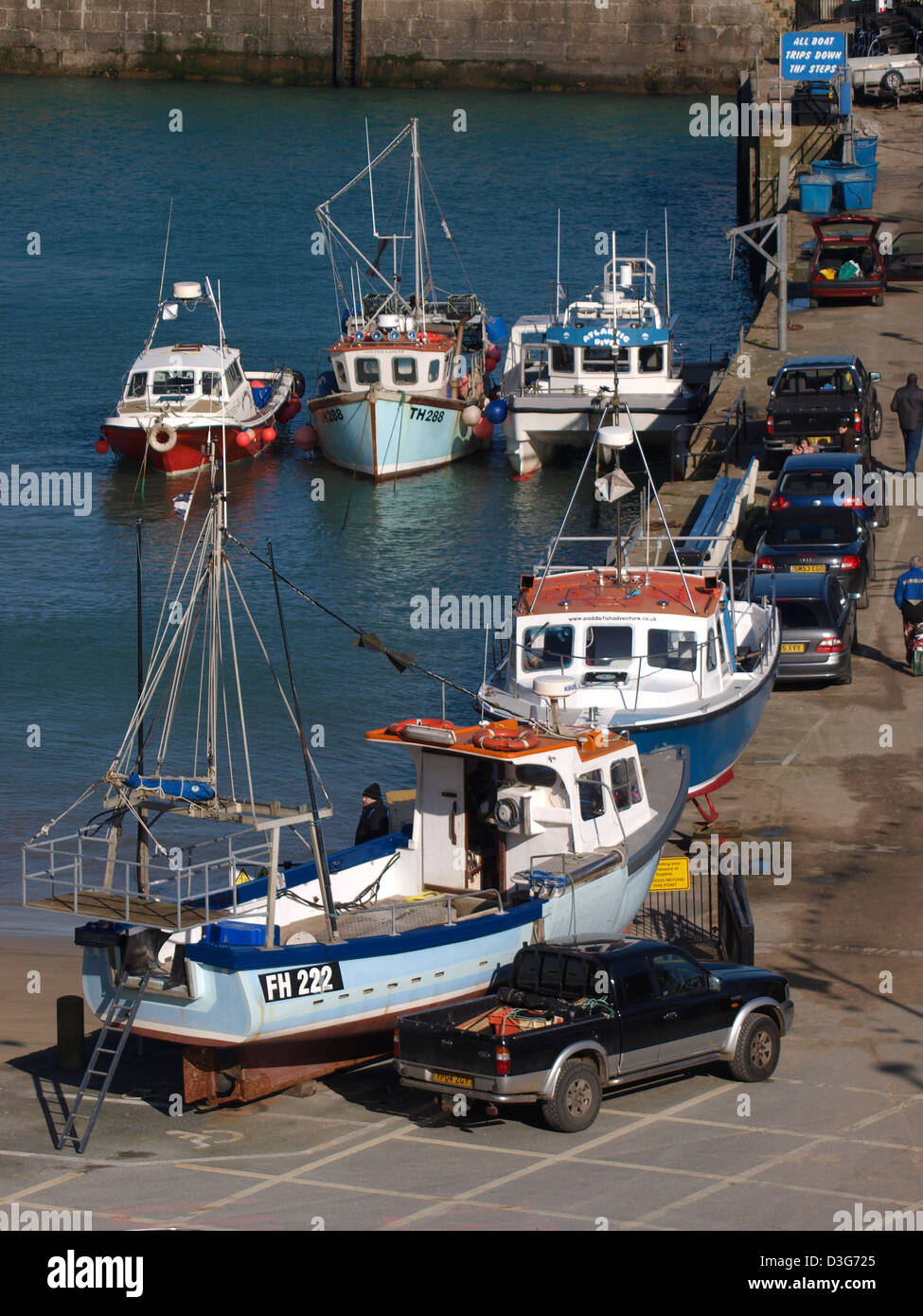 Arbeiten, Hafen, Newquay, Cornwall, UK Stockfoto