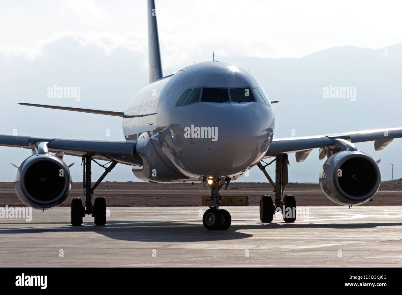 Rollen, Abfahrt Lan Chile Airbus 319-taxi Stockfoto