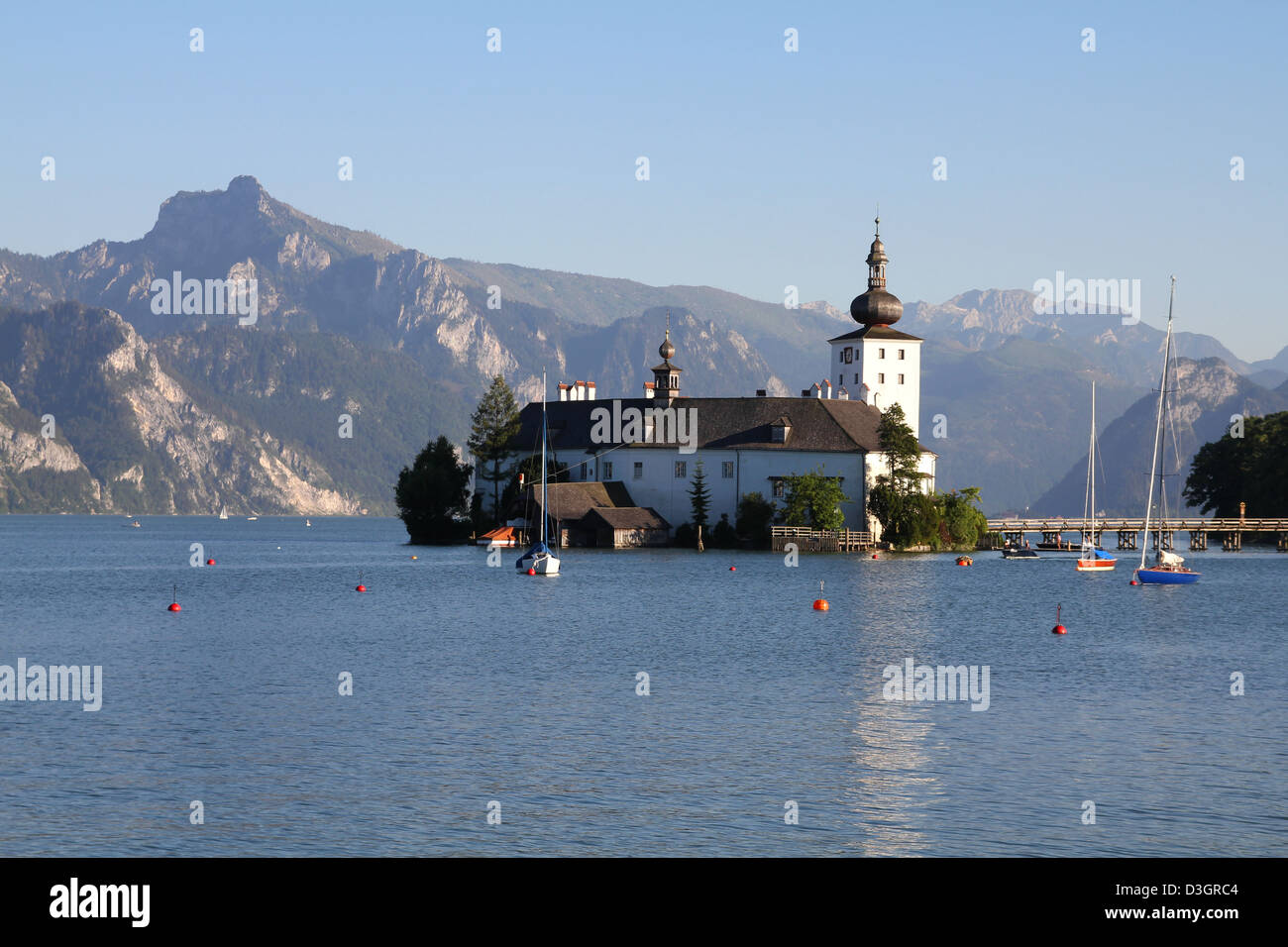 Oberösterreich - Traunsee See, Schloss Orth (auch benannte Ort) in Gmunden. Salzkammergut-Region. Stockfoto