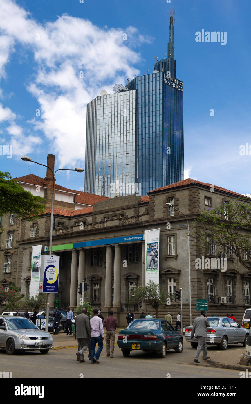 Kenyatta Avenue, Straßenszene, Nairobi, Kenia Stockfoto