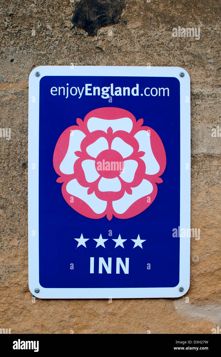 Genießen Sie England 4 Sterne Hotel Zeichen Stockfoto