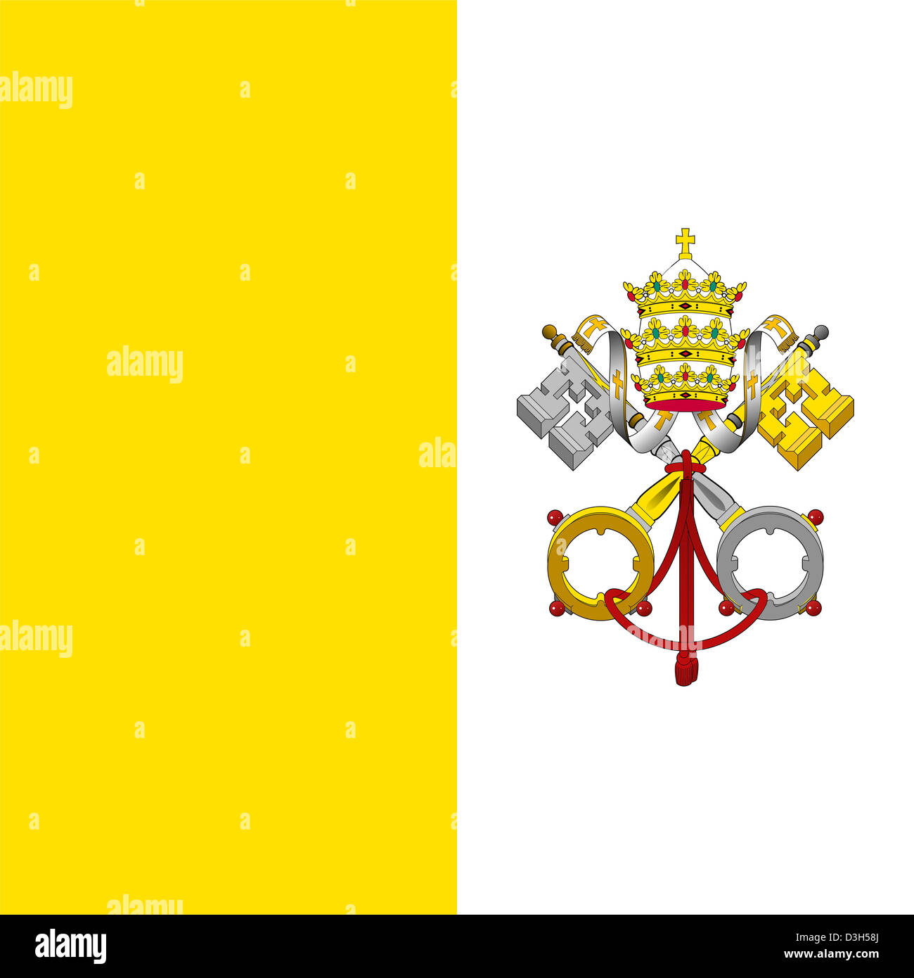 Flagge des Staates der Vatikanstadt. Stockfoto