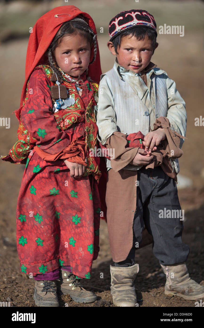 Kirgisischen Kinder in den Wakhan-Korridor, Badakhshan, Afghanistan Stockfoto