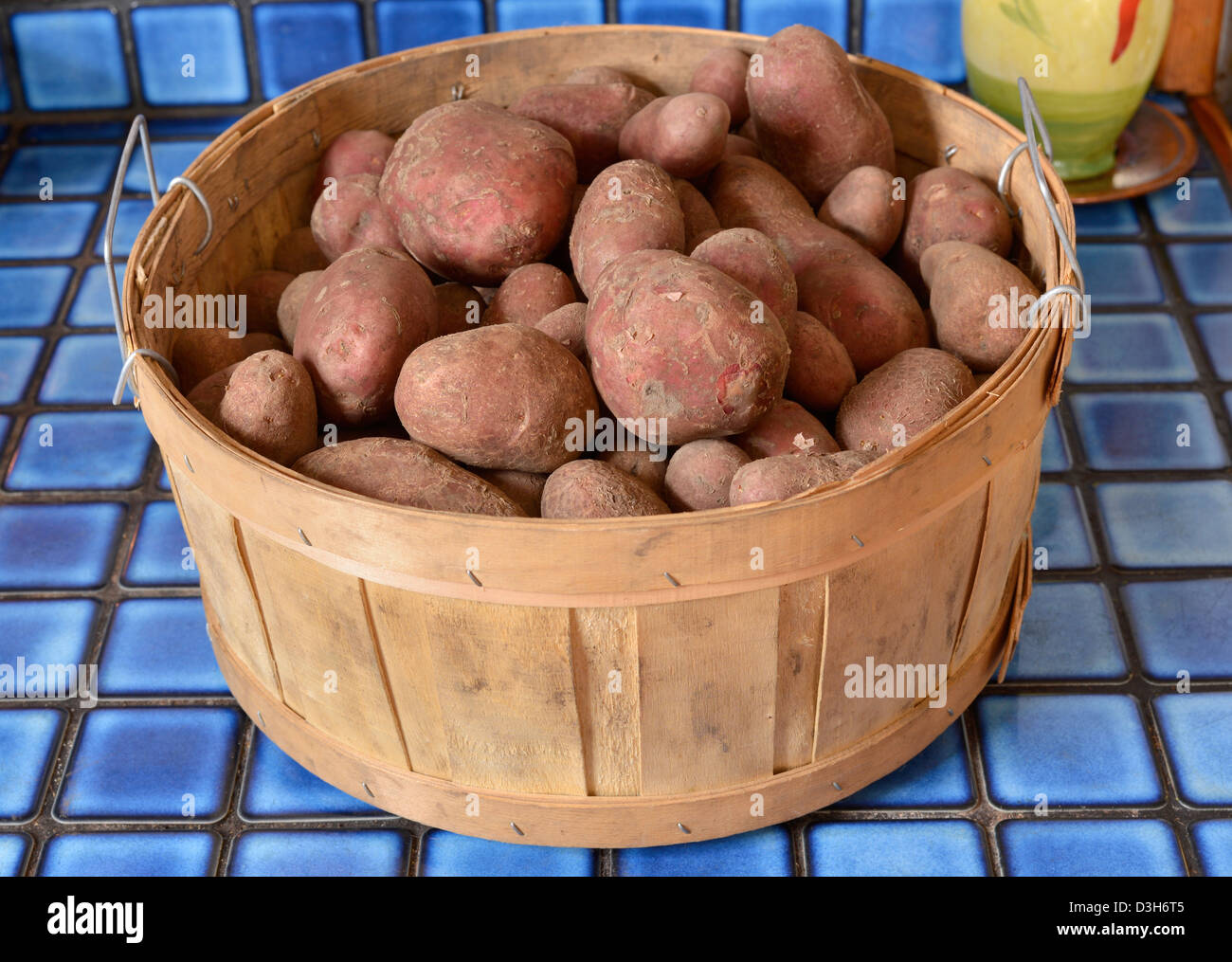 Korb mit Desiree rote Kartoffeln Oregons Wallowa Valley. Stockfoto