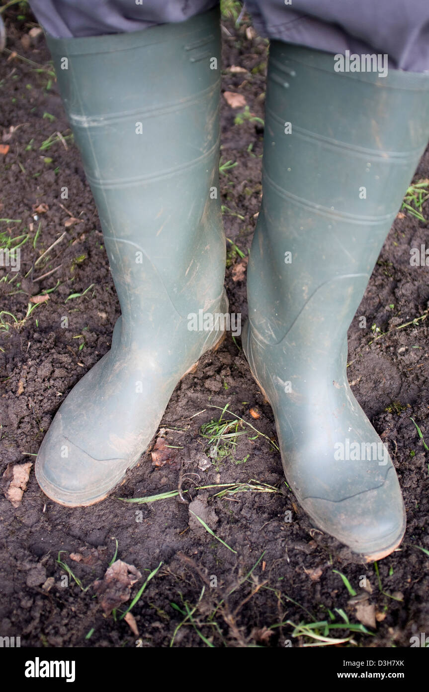 Graben und bereitet den Boden-Boden für Pflanzen, Gemüse, Obst und Blumen bereit. Stockfoto