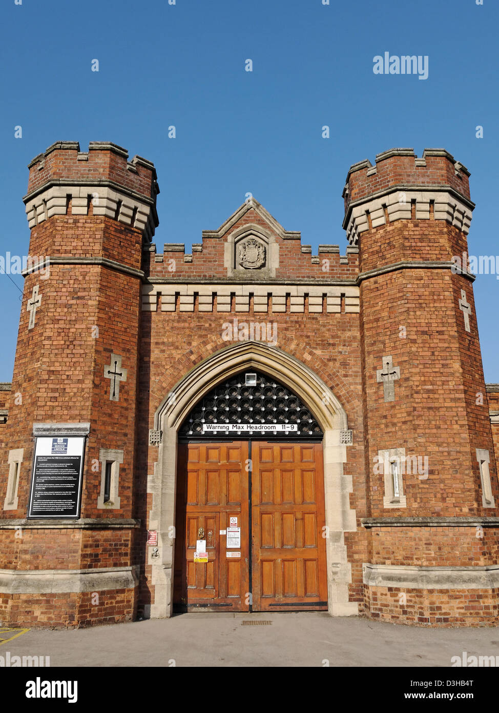 Der vordere Eingang zum ihrer Majestät Gefängnis Lincoln, Lincolnshire, England. Stockfoto