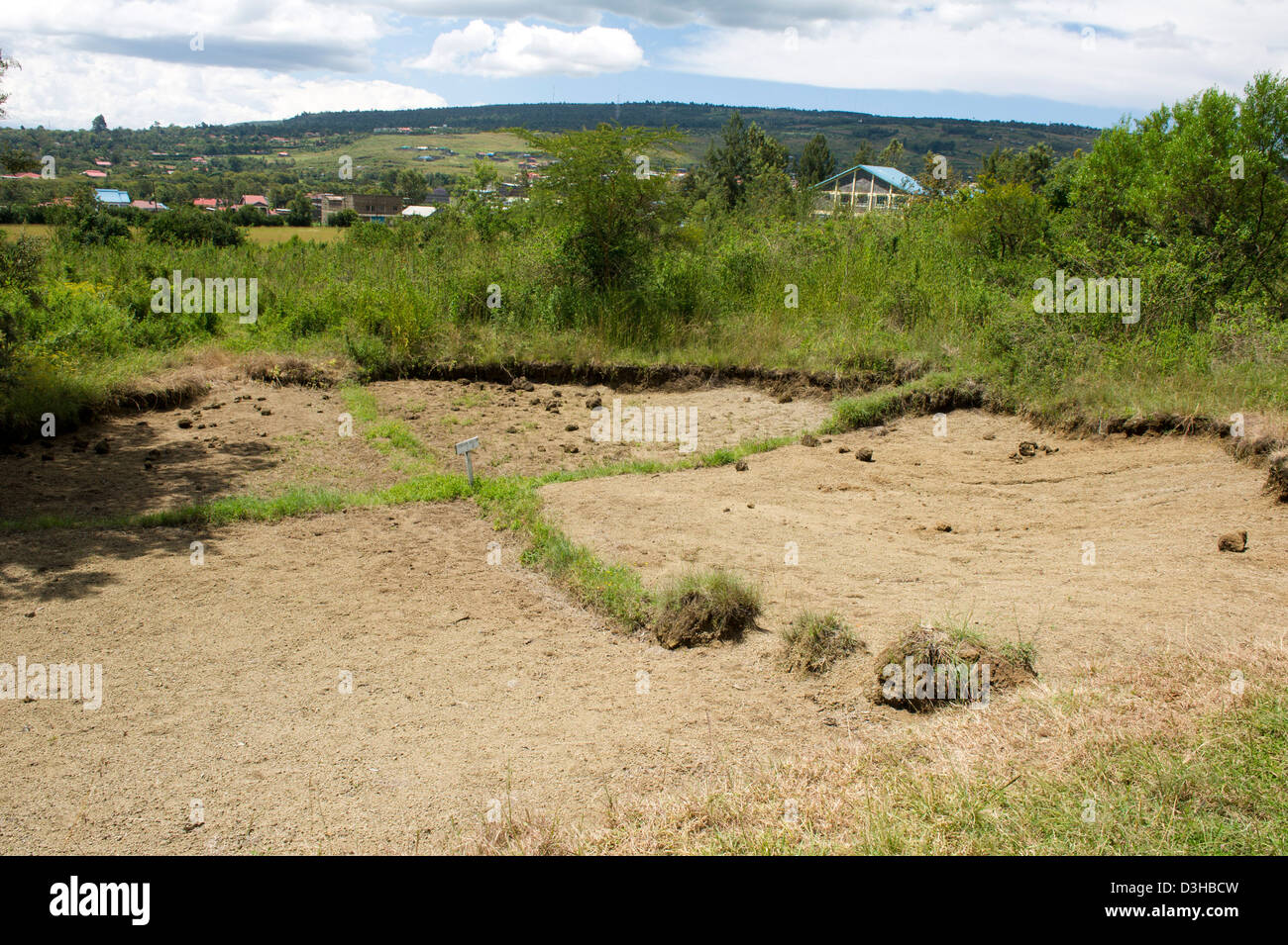 Nomadisierenden Loch, neolithischen Ausgrabungsstätte von 1500 v. Chr., Hyrax Hill prähistorische Stätte, Nakuru, Kenia Stockfoto