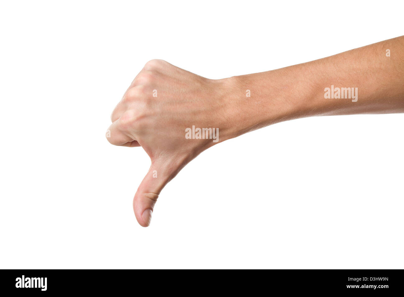 Ablehnung - Daumen runter Handzeichen Stockfoto