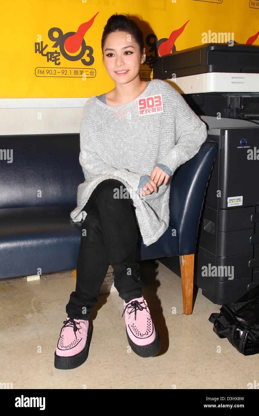 Gillian Chung besuchte Radio Interview-Programm in Hongkong, China auf Dienstag, 19. Februar 2013. Stockfoto